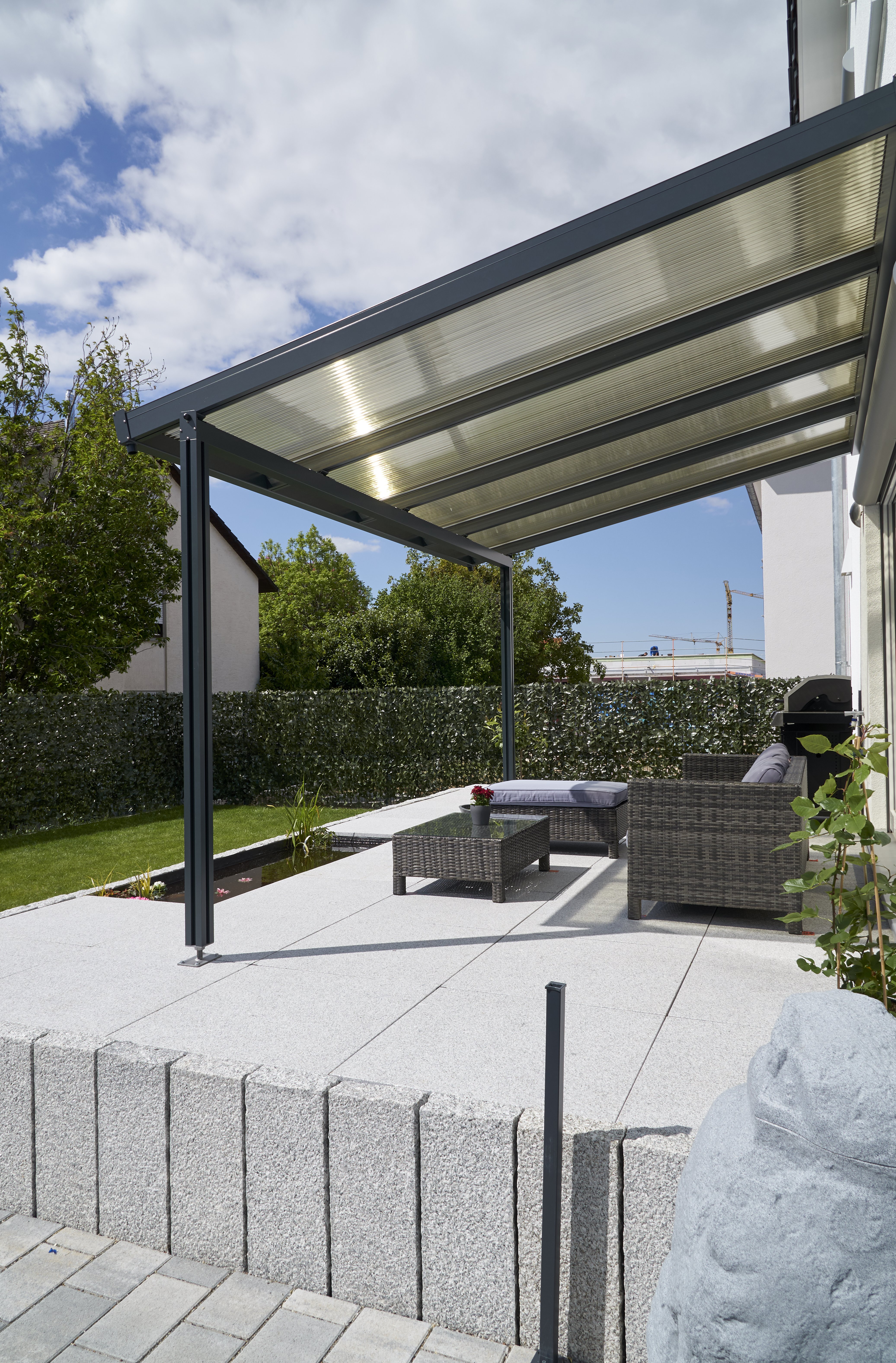 Gutta Premium Terrassendach | Dachtiefe 406 cm | 4102 mm | Acryl bronce |  anthrazit | 4295148