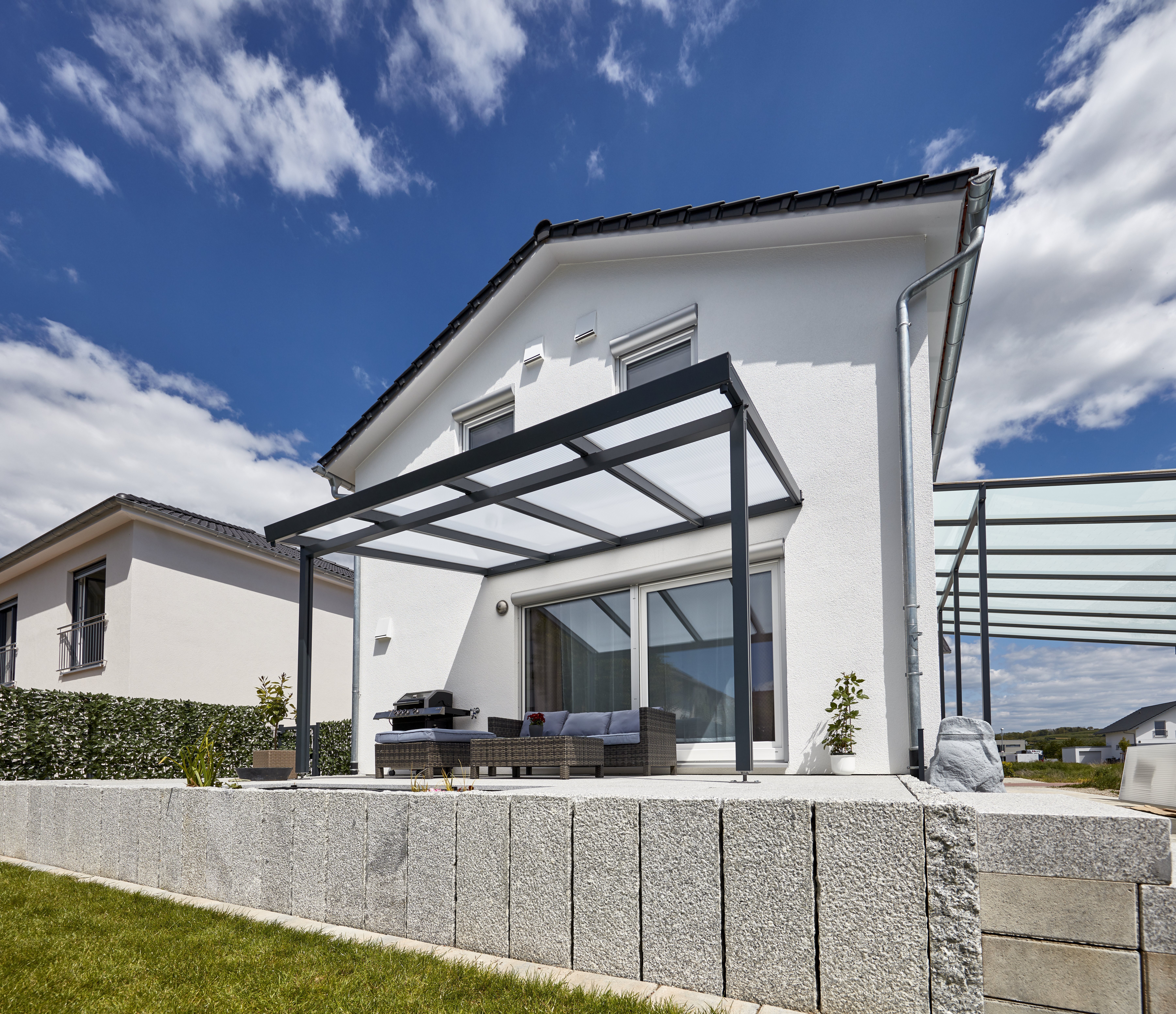 Gutta Premium Terrassendach | Dachtiefe 306 cm | 7120 mm | anthrazit |  Sicherheitsglas | 4295263