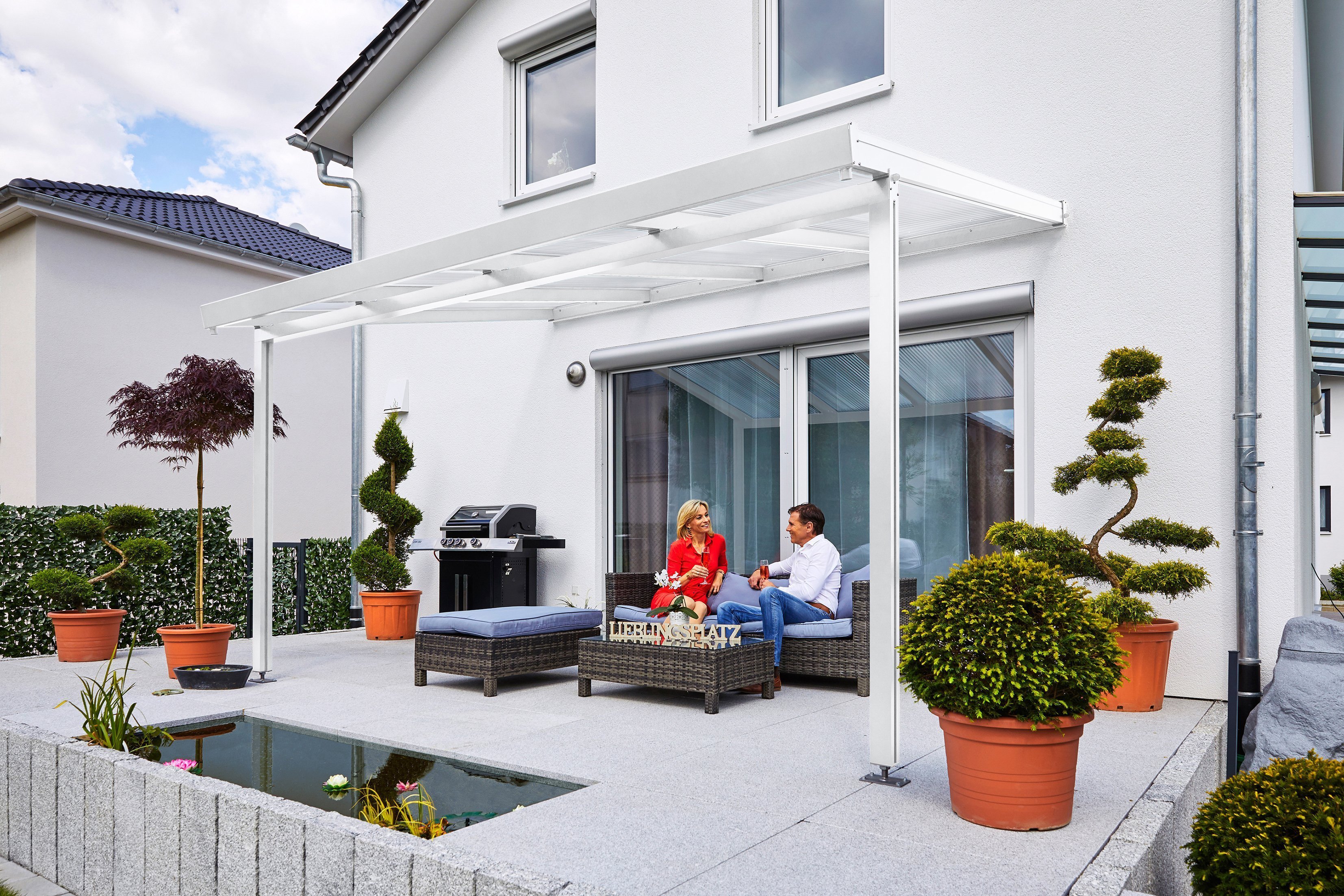 Gutta Premium Terrassendach | Dachtiefe | | mm weiß | 4295006 cm 3094 | bronce Polycarbonat 306