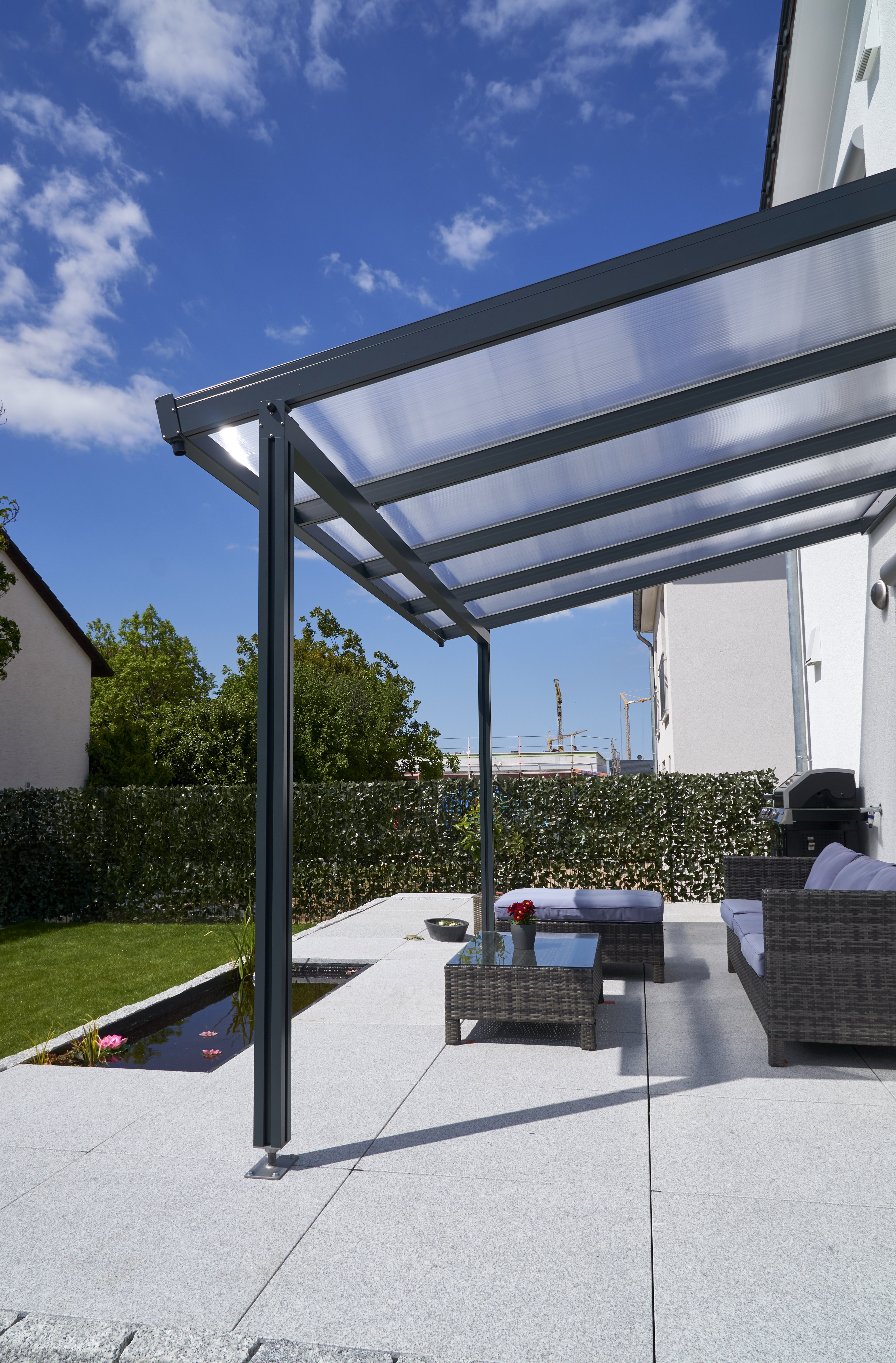 Gutta Premium Terrassendach | 7120 weiß Acryl 4295674 | Klima | Dachtiefe 506 | | mm cm Blue